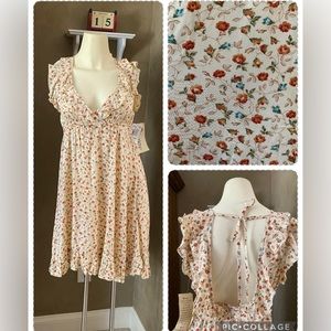 OLSENBOYE Ditsy rose print ruffles detail cottage women dress, M